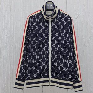 Gucci Black and Gold Patterned Bomber Jacket